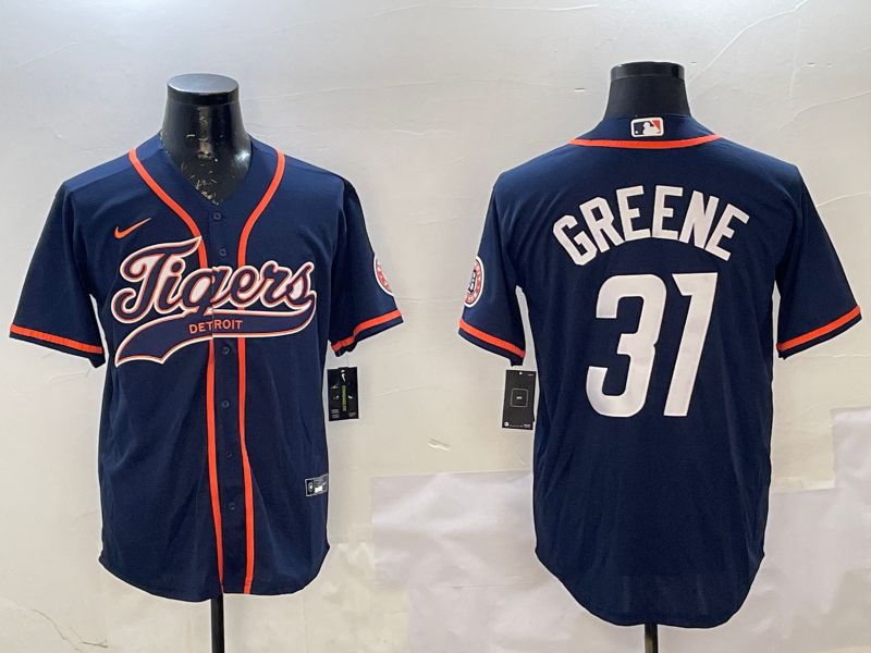 Men Detroit Tigers #31 Greene Blue Joint Name 2025 Nike MLB Jersey style 1->detroit tigers->MLB Jersey